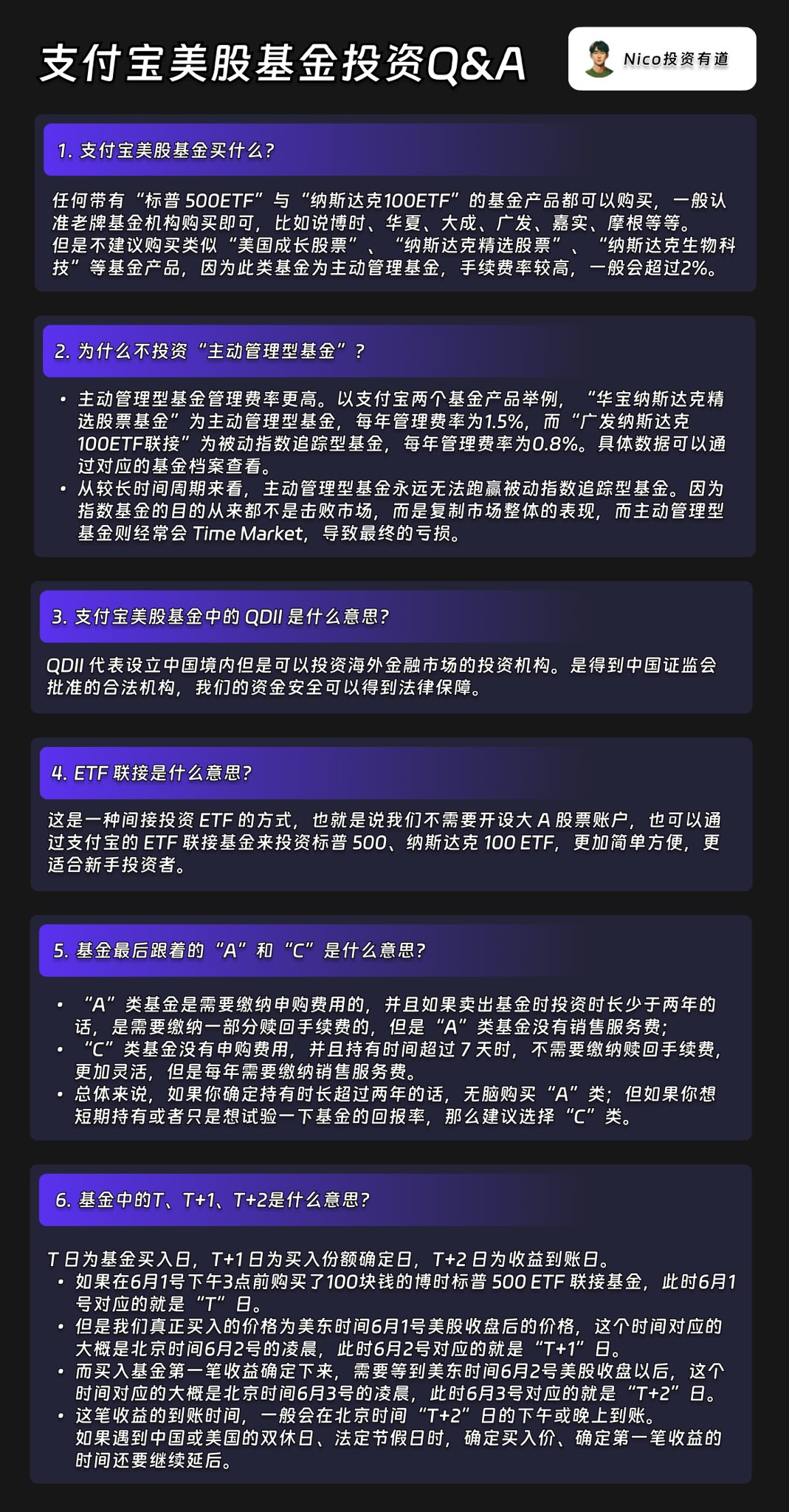 一图看懂支付宝美股基金投资 Q&A 第一弹!
